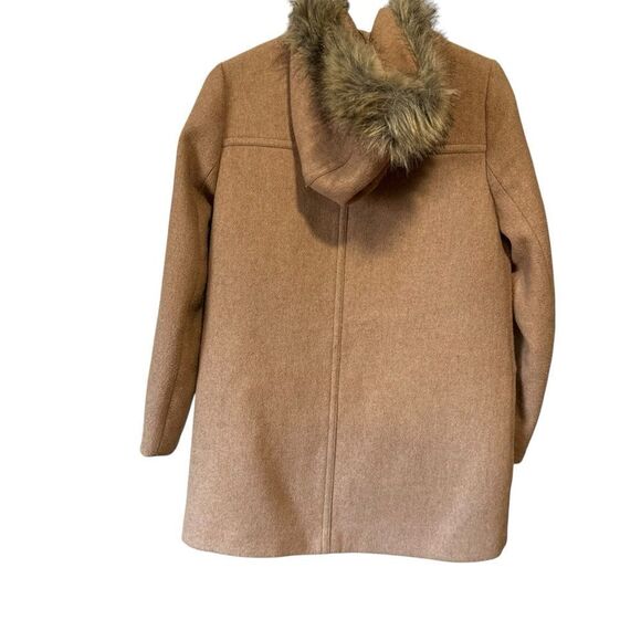 J. Crew Vail Parka Faux Fur Trim Hood Wool Blend Acorn Tan Hooded Coat - Picture 11 of 15